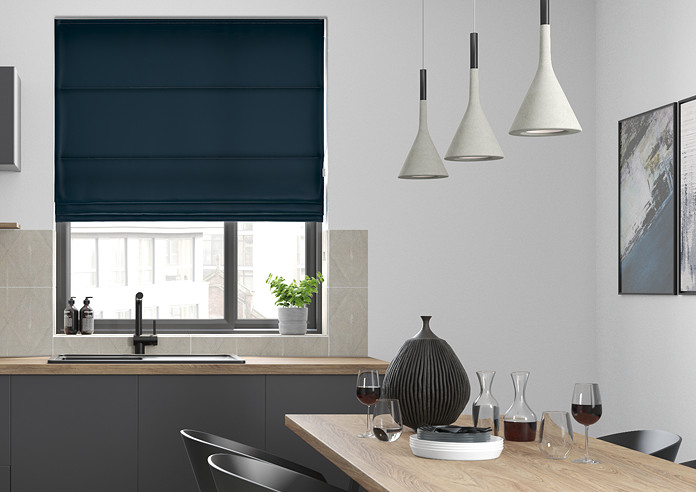 Faux Suede, Navy - Twist&Fit Roman Blind - Image 3